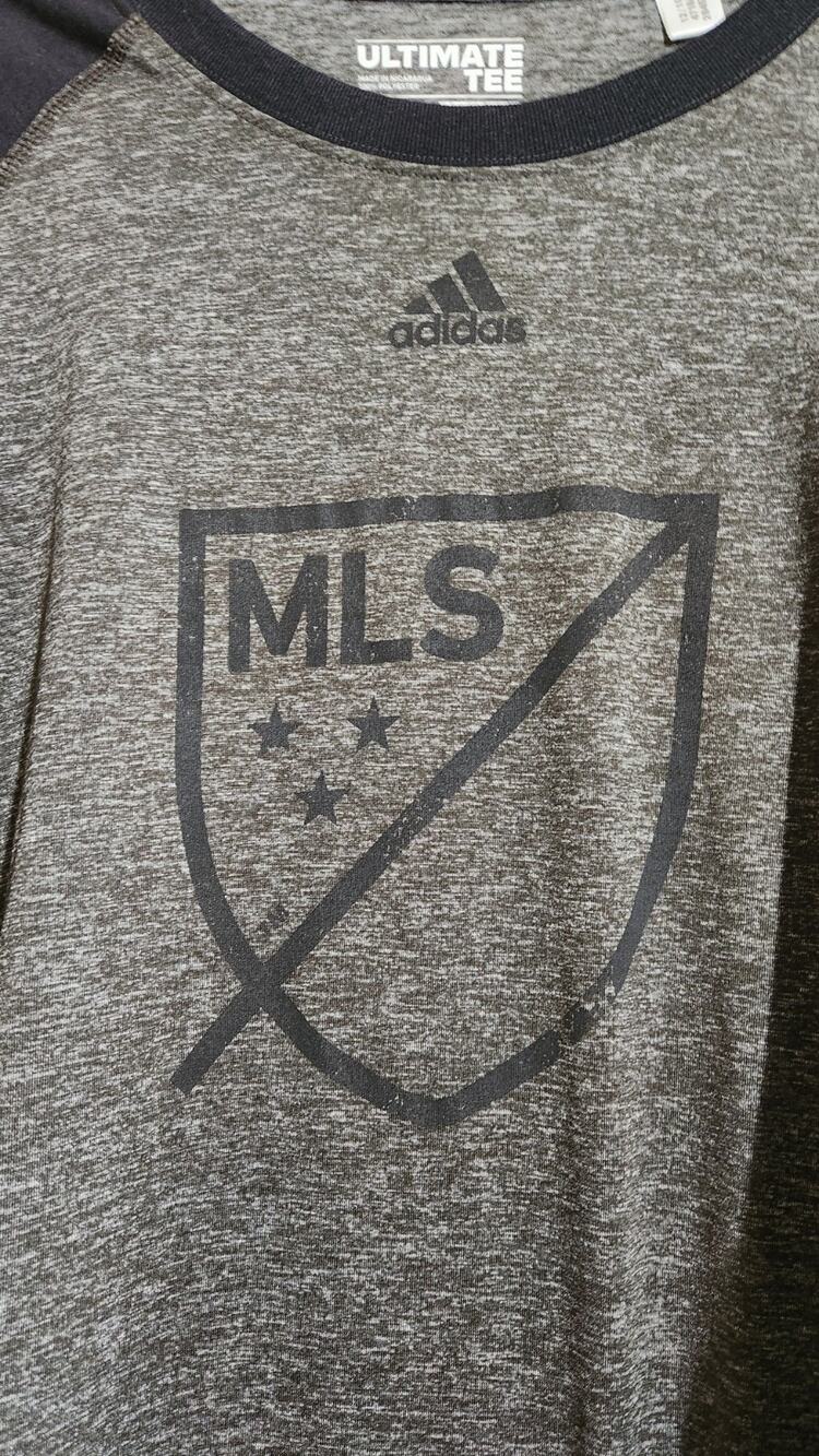Adidas Ultimate Tee Shirt MLS Mens T-Shirt XL Climalite Gray Black Soccer Sports